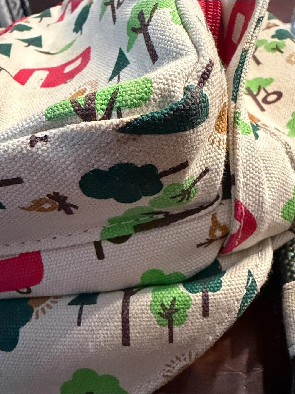 Kavu Sling Rope Bag in Cream with Camper Print